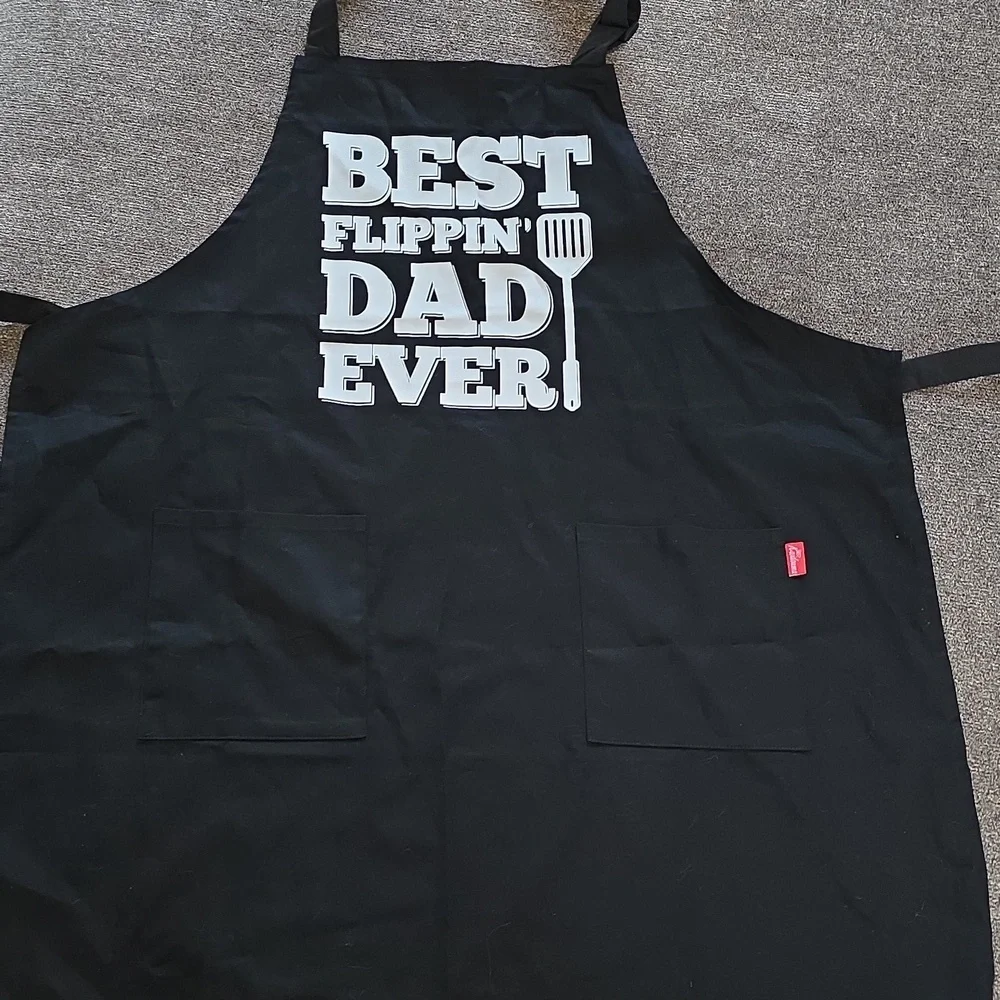 Black Apron with 'Best Flippin Dad Ever' Print Grill - Picture 1 of 3